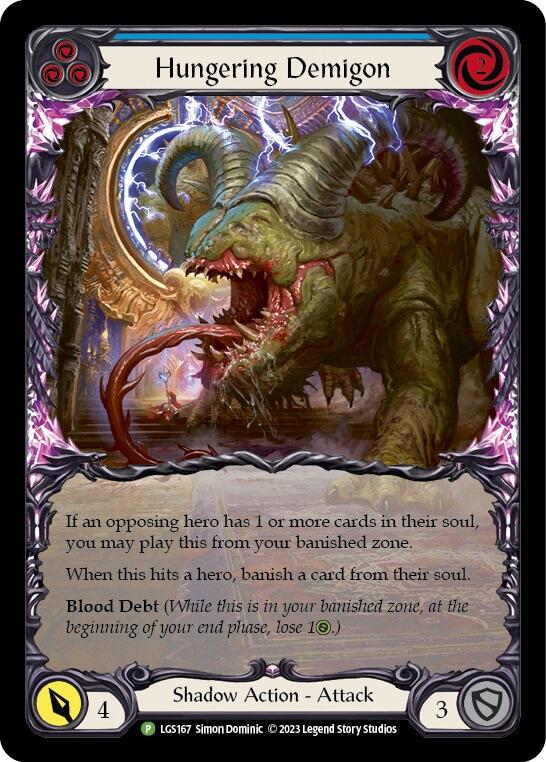 Hungering Demigon (Blue) [LGS167] (Promo)  Rainbow Foil | Webway Games