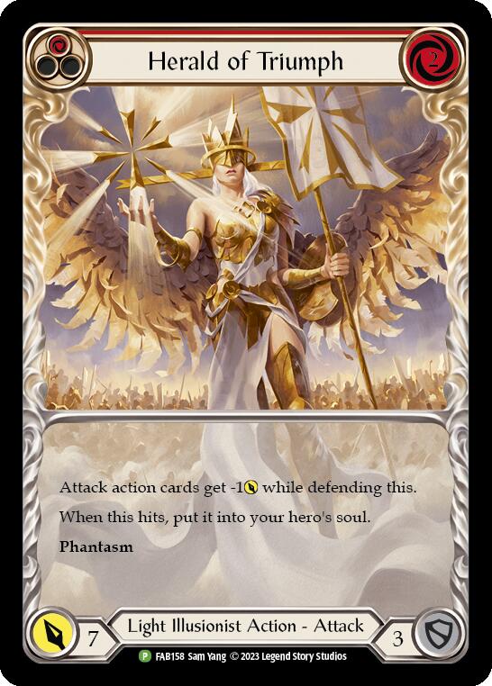 Herald of Triumph (Red) [FAB158] (Promo)  Rainbow Foil | Webway Games