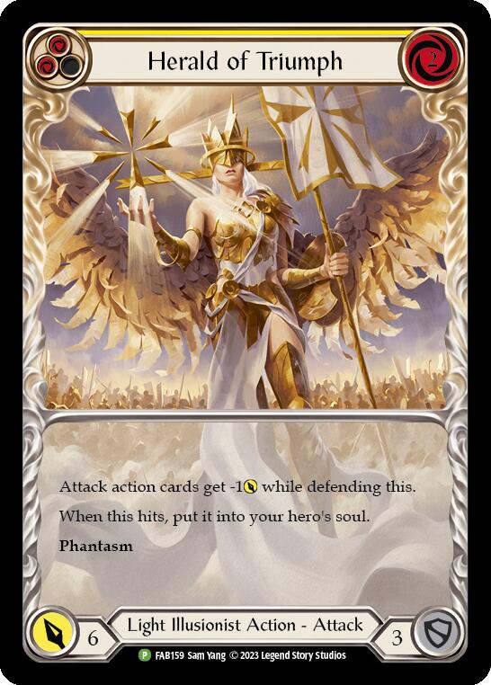 Herald of Triumph (Yellow) [FAB159] (Promo)  Rainbow Foil | Webway Games