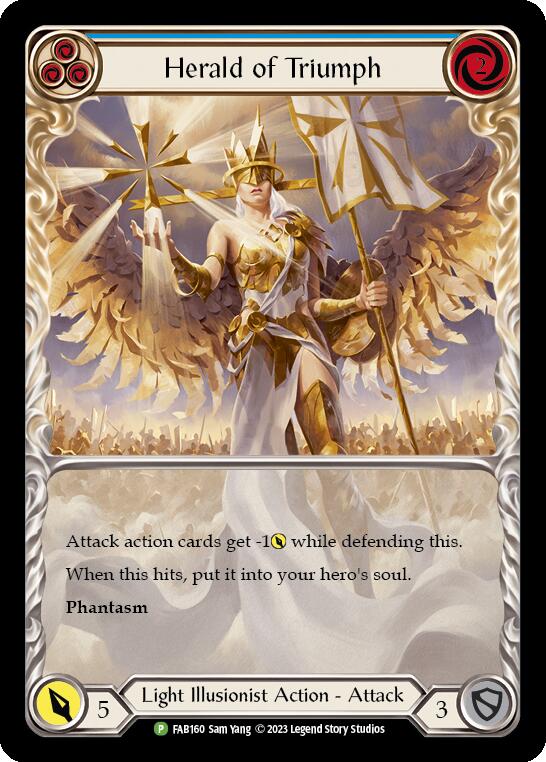 Herald of Triumph (Blue) [FAB160] (Promo)  Rainbow Foil | Webway Games