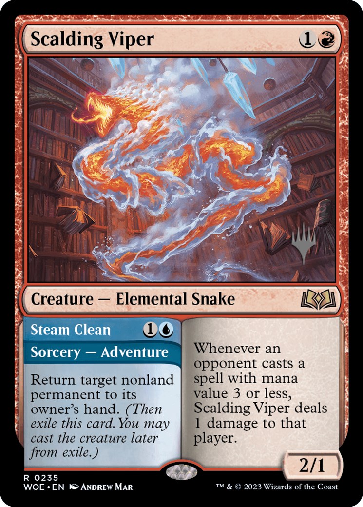 Scalding Viper // Steam Clean (Promo Pack) [Wilds of Eldraine Promos] | Webway Games