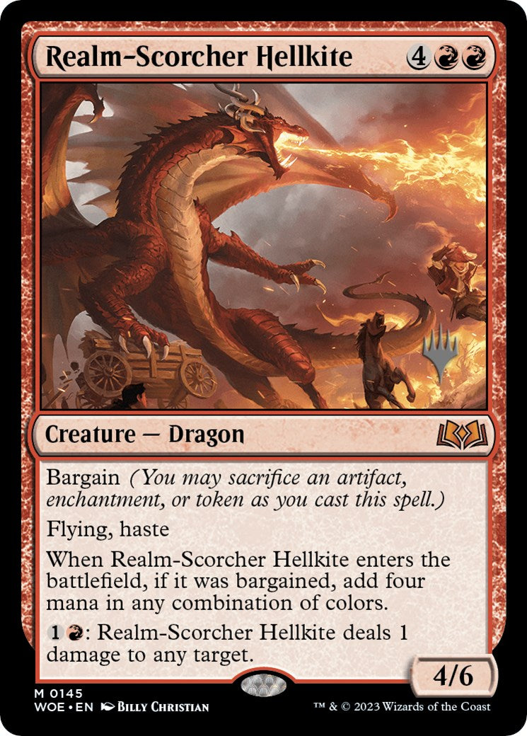 Realm-Scorcher Hellkite (Promo Pack) [Wilds of Eldraine Promos] | Webway Games