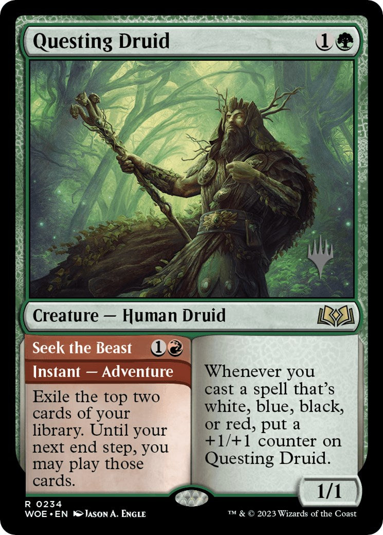 Questing Druid (Promo Pack) [Wilds of Eldraine Promos] | Webway Games