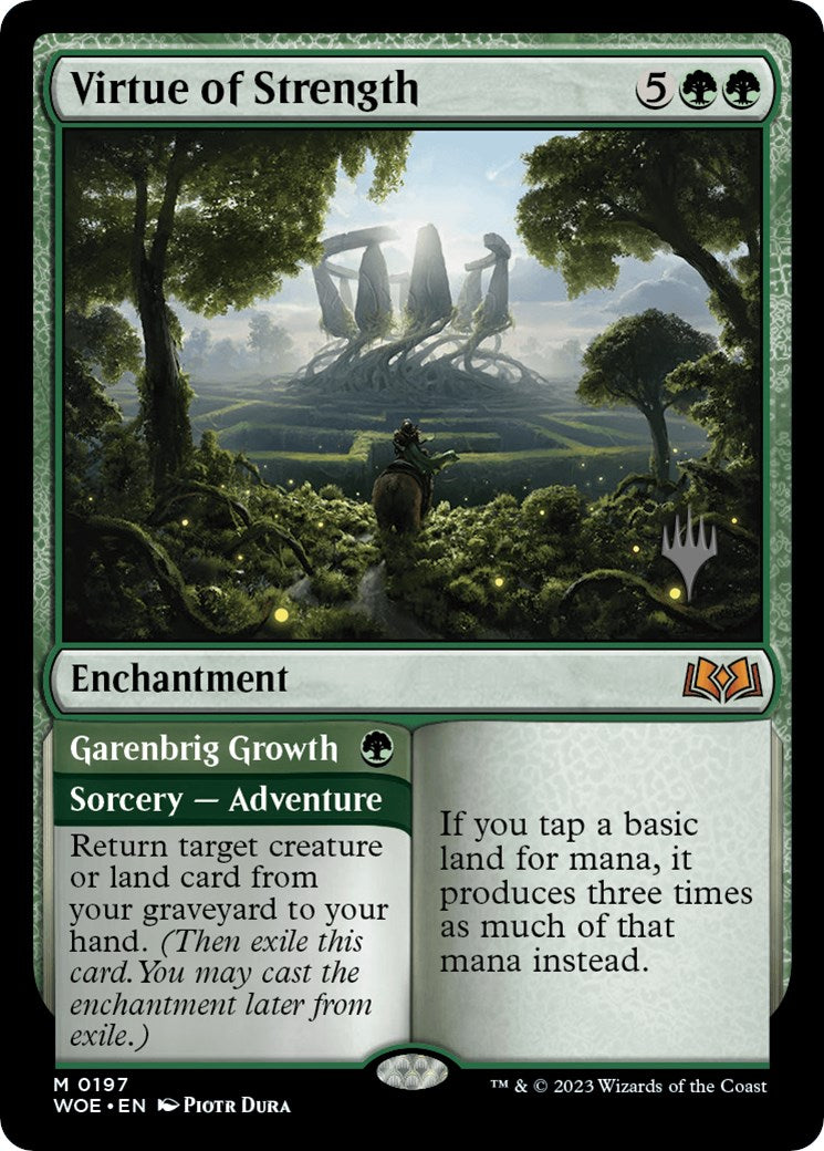 Virtue of Strength // Garenbrig Growth (Promo Pack) [Wilds of Eldraine Promos] | Webway Games