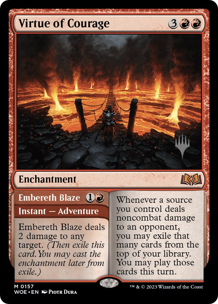 Virtue of Courage //Embereth Blaze (Promo Pack) [Wilds of Eldraine Promos] | Webway Games