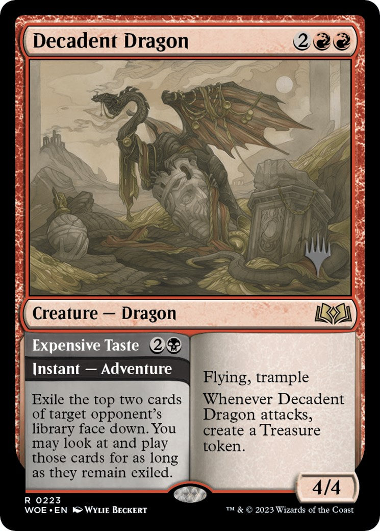 Decadent Dragon // Expensive Taste (Promo Pack) [Wilds of Eldraine Promos] | Webway Games