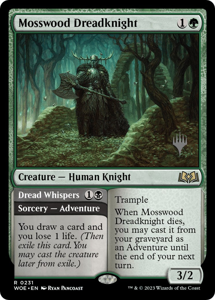 Mosswood Dreadknight // Dread Whispers (Promo Pack) [Wilds of Eldraine Promos] | Webway Games