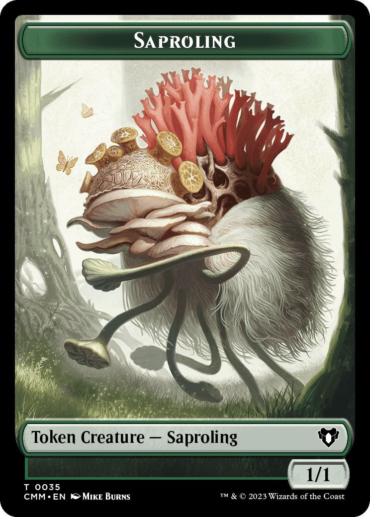 Saproling // Stoneforged Blade Double-Sided Token [Commander Masters Tokens] | Webway Games
