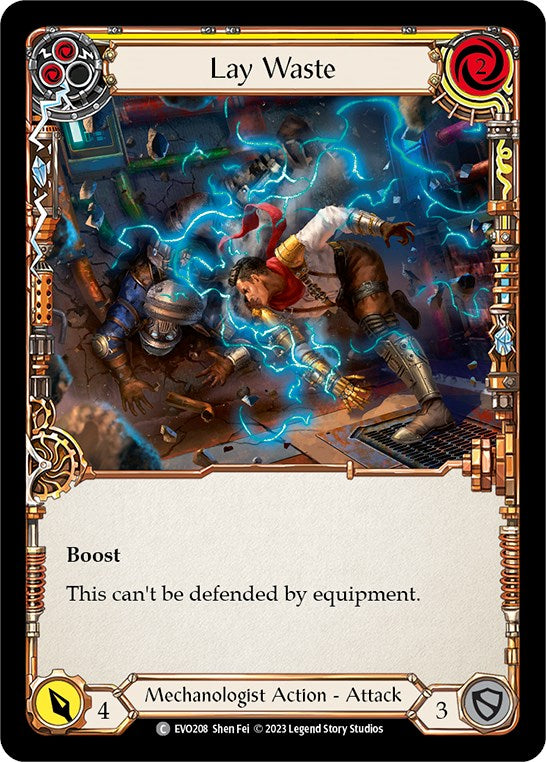 Lay Waste (Yellow) [EVO208] (Bright Lights)  Rainbow Foil | Webway Games