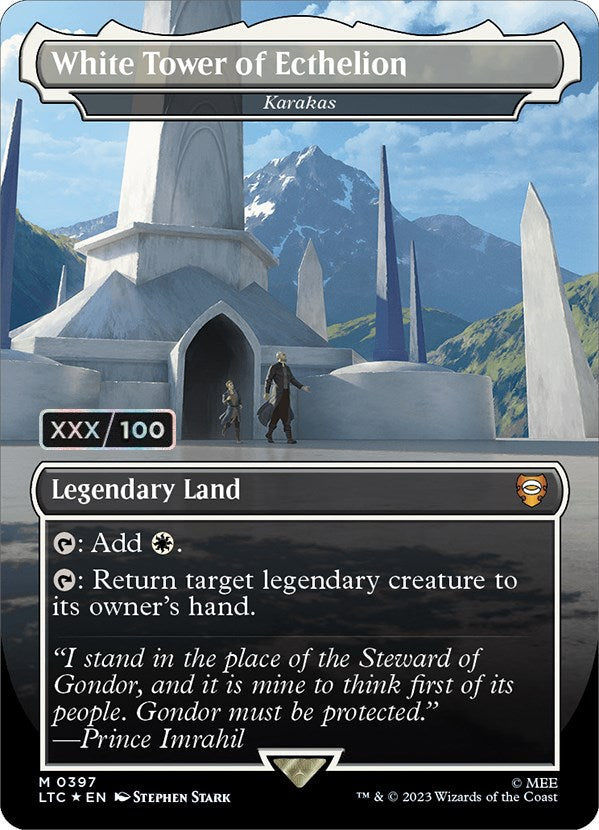 White Tower of Ecthelion - Karakas (Borderless) (Serialized) [The Lord of the Rings: Tales of Middle-Earth Commander] | Webway Games