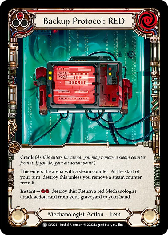 Backup Protocol: RED [EVO081] (Bright Lights)  Rainbow Foil | Webway Games