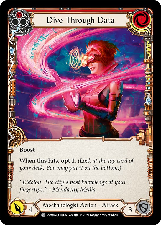 Dive Through Data (Red) [EVO189] (Bright Lights)  Rainbow Foil | Webway Games