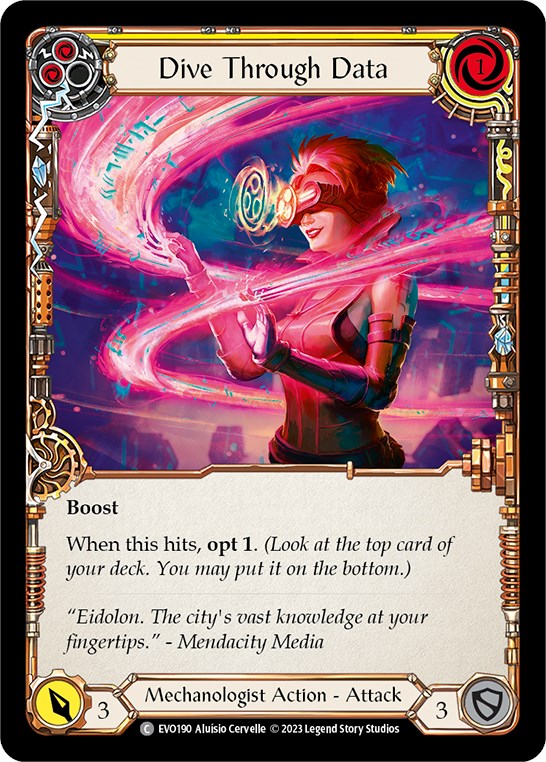 Dive Through Data (Yellow) [EVO190] (Bright Lights)  Rainbow Foil | Webway Games