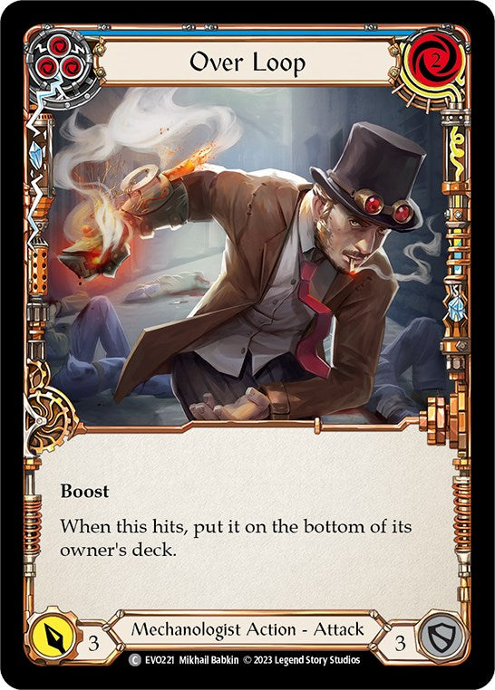 Over Loop (Blue) [EVO221] (Bright Lights)  Rainbow Foil | Webway Games