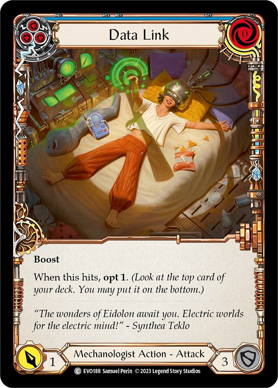 Data Link (Blue) [EVO188] (Bright Lights)  Rainbow Foil | Webway Games