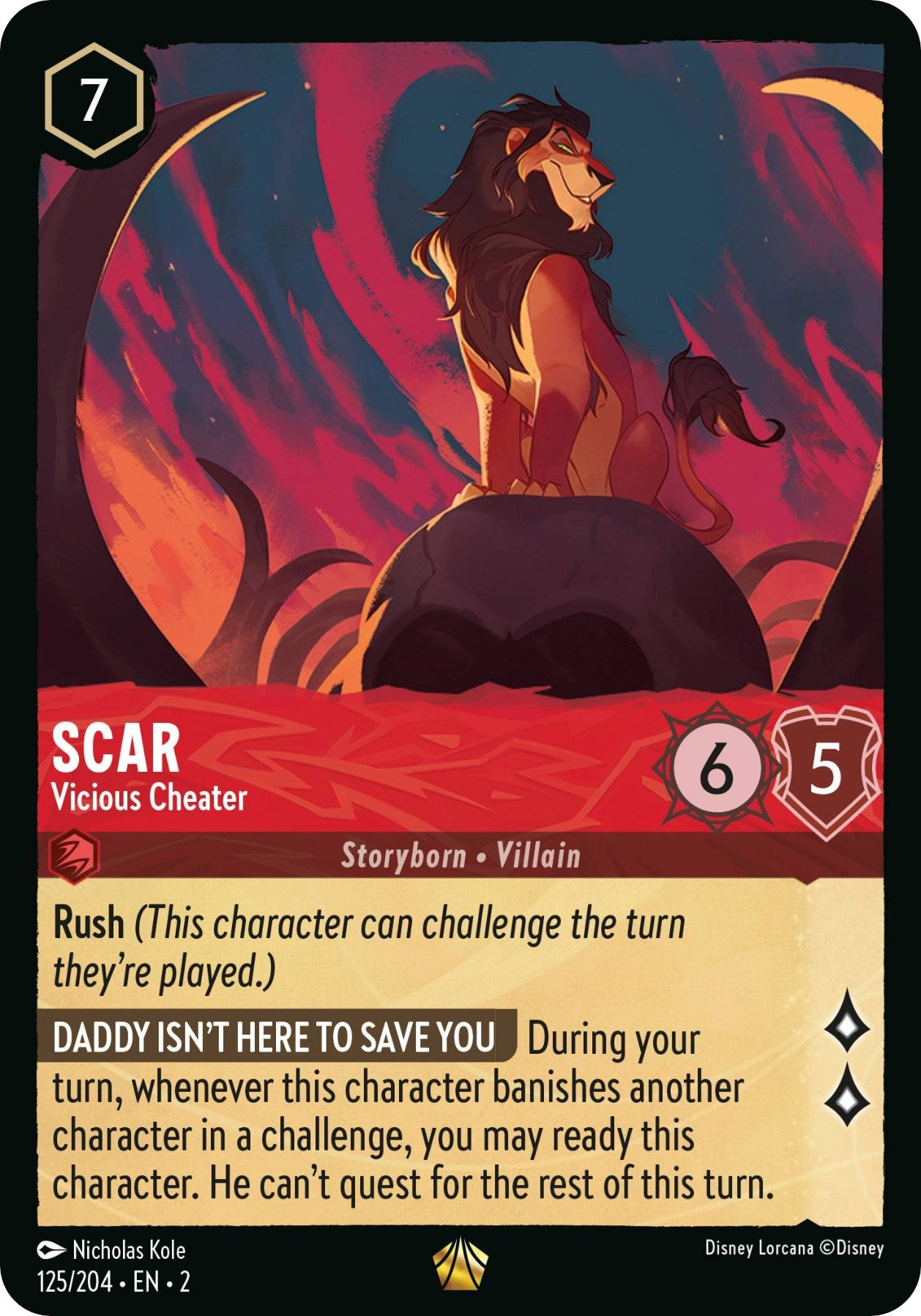 Scar - Vicious Cheater (125/204) [Rise of the Floodborn] | Webway Games