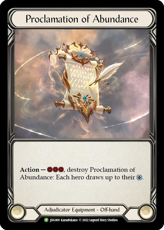 Proclamation of Abundance [JDG009] (Promo)  Cold Foil | Webway Games