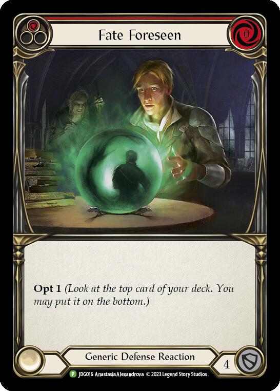 Fate Foreseen (Red) (Cold Foil) [JDG016] (Promo)  Cold Foil | Webway Games