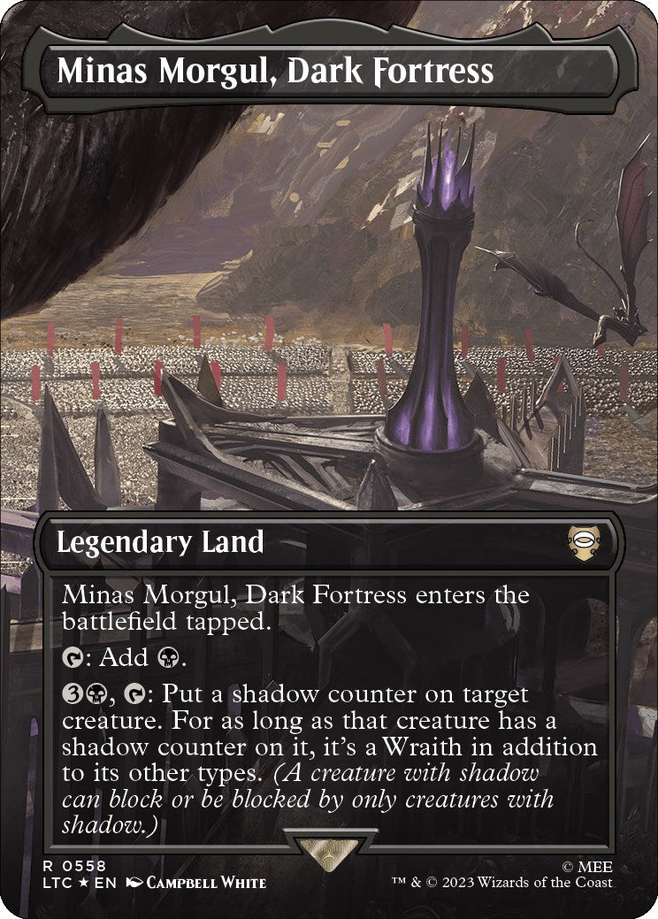 Minas Morgul, Dark Fortress (Borderless) (Surge Foil) [The Lord of the Rings: Tales of Middle-Earth Commander] | Webway Games