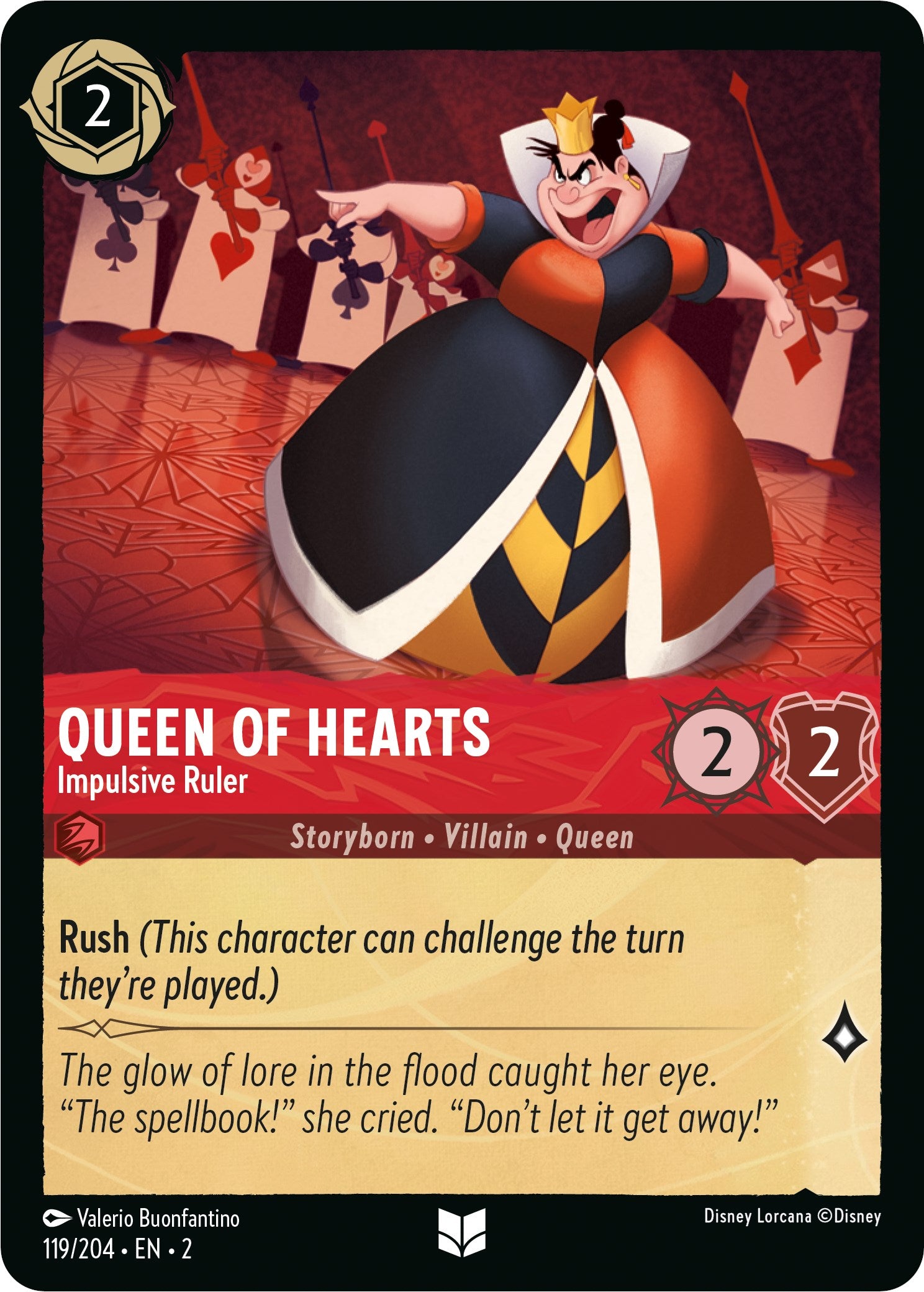 Queen of Hearts - Impulsive Ruler (119/204) [Rise of the Floodborn] | Webway Games