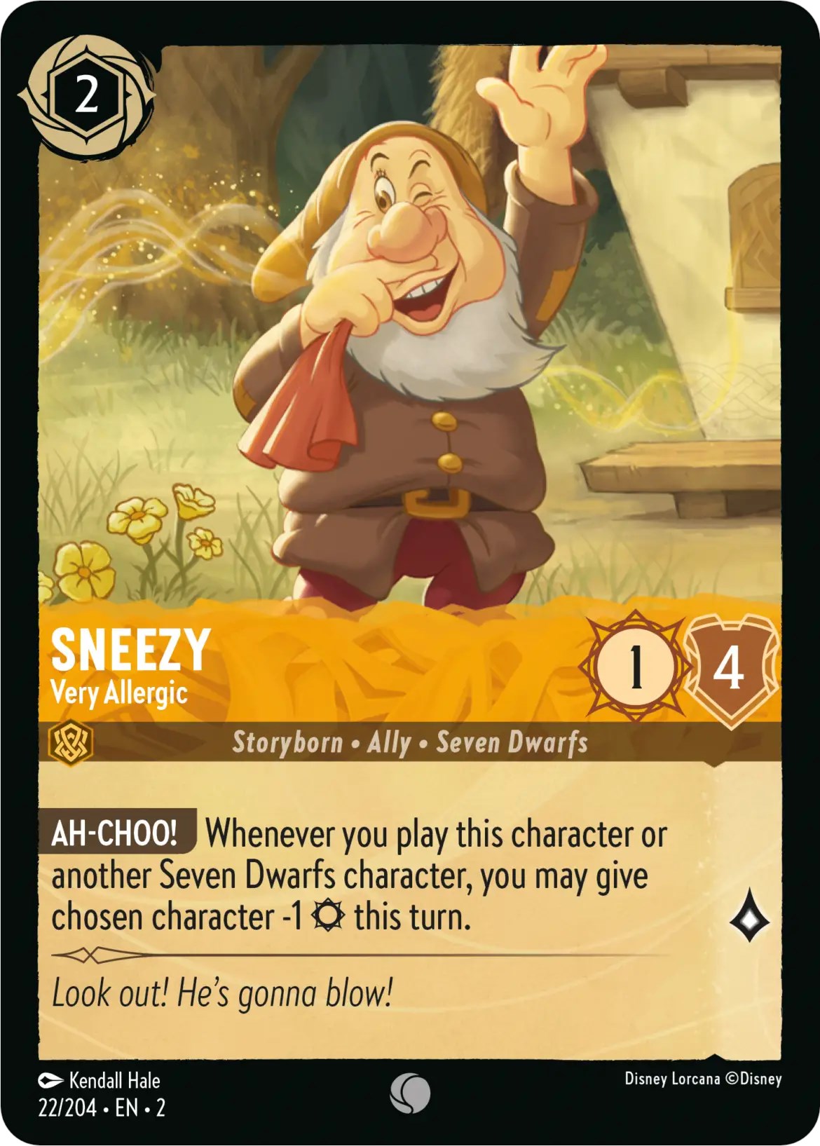 Sneezy - Very Allergic (22/204) [Rise of the Floodborn] | Webway Games