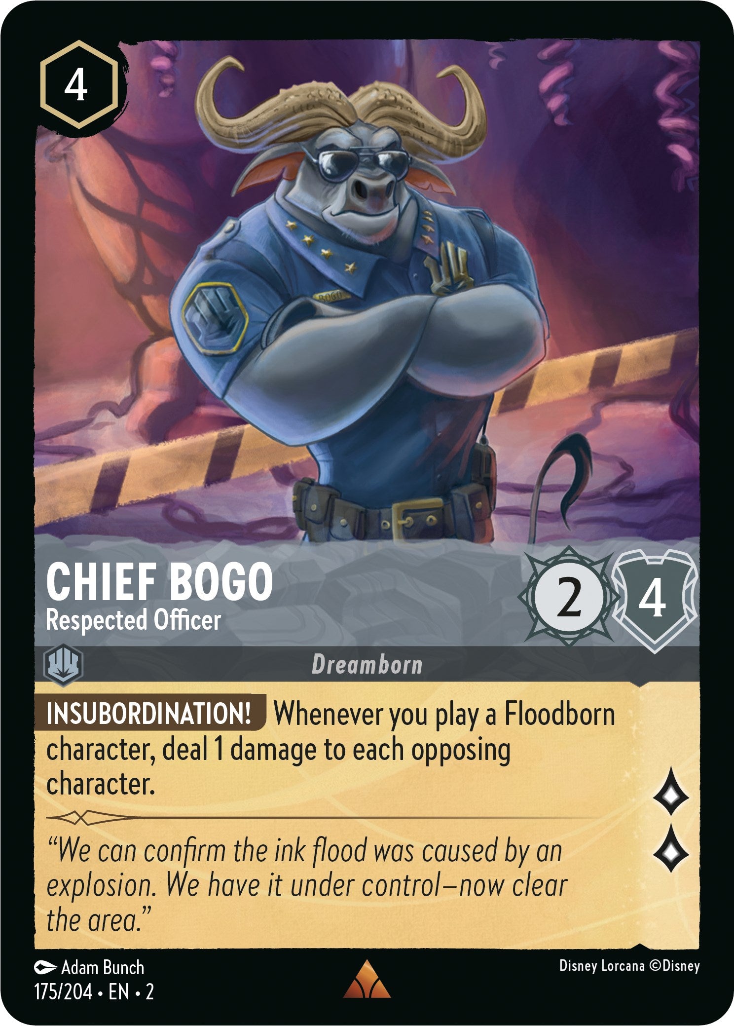Chief Bogo - Respected Officer (175/204) [Rise of the Floodborn] | Webway Games