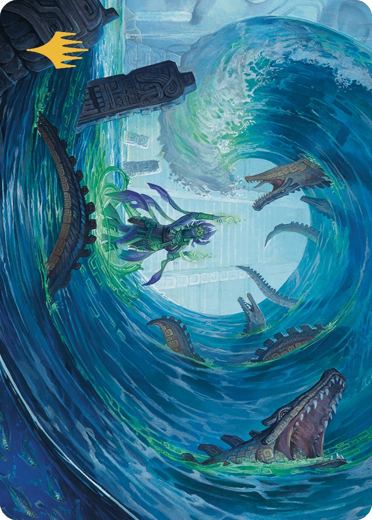 Wave Goodbye Art Card (Gold-Stamped Planeswalker Symbol) [The Lost Caverns of Ixalan Art Series] | Webway Games