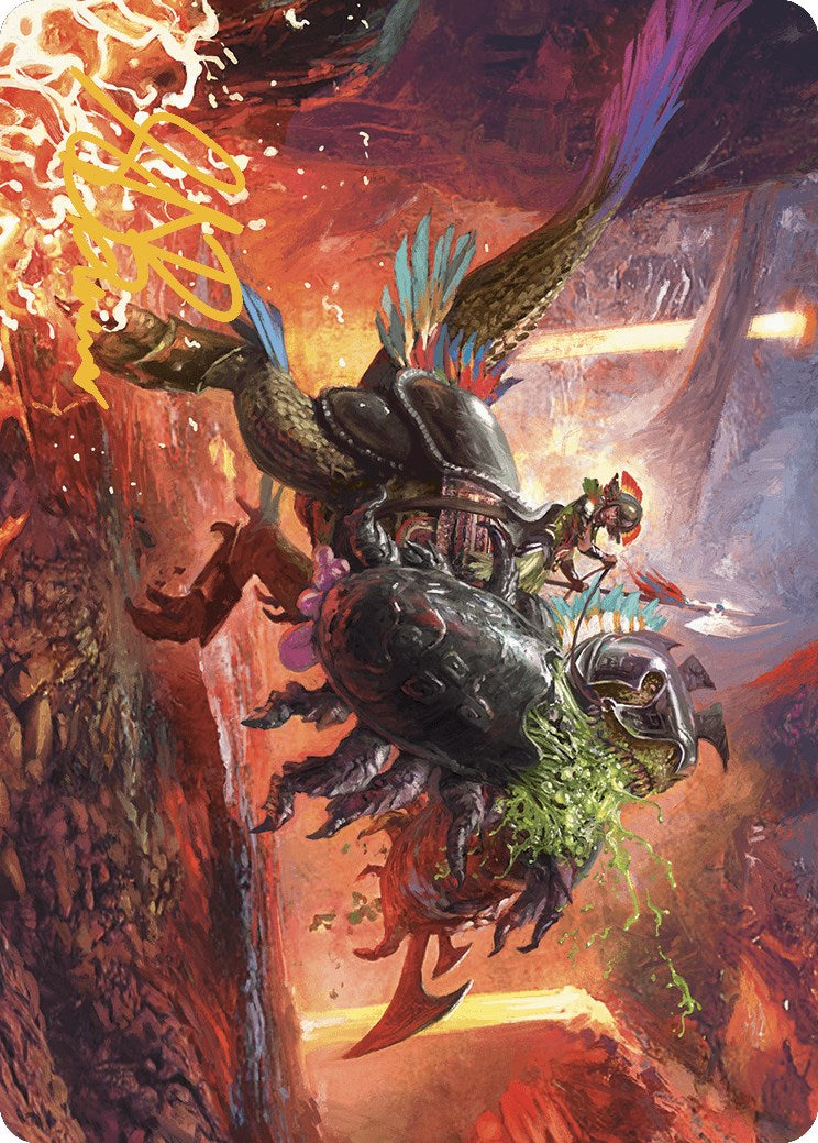 Triumphant Chomp Art Card (Gold-Stamped Signature) [The Lost Caverns of Ixalan Art Series] | Webway Games