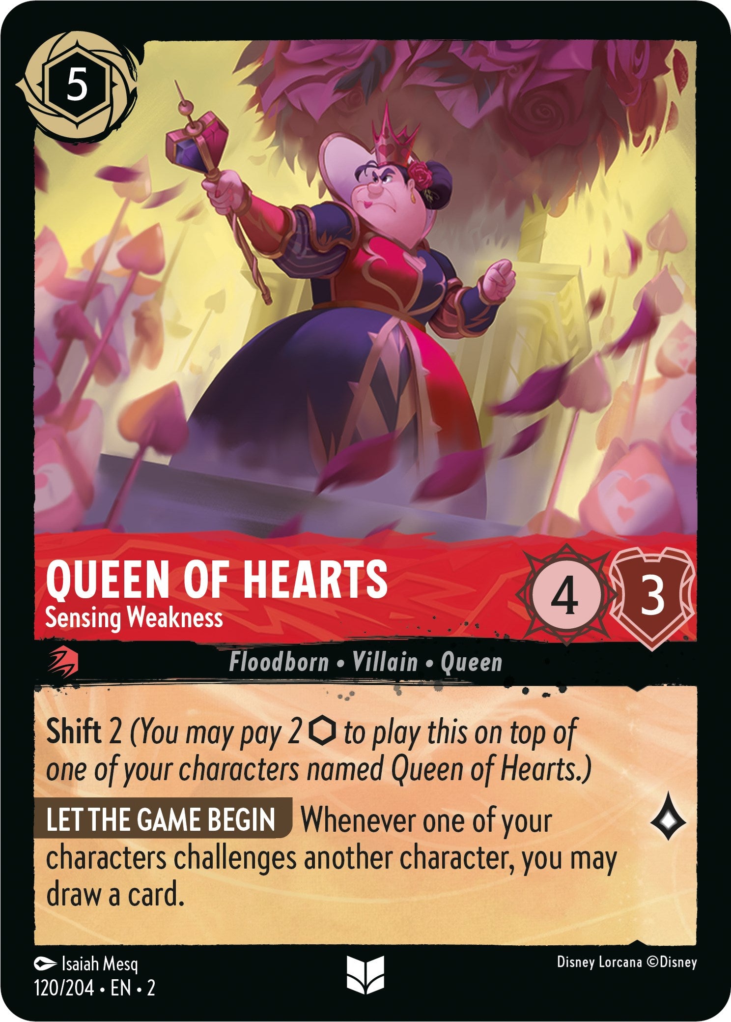 Queen of Hearts - Sensing Weakness (120/204) [Rise of the Floodborn] | Webway Games