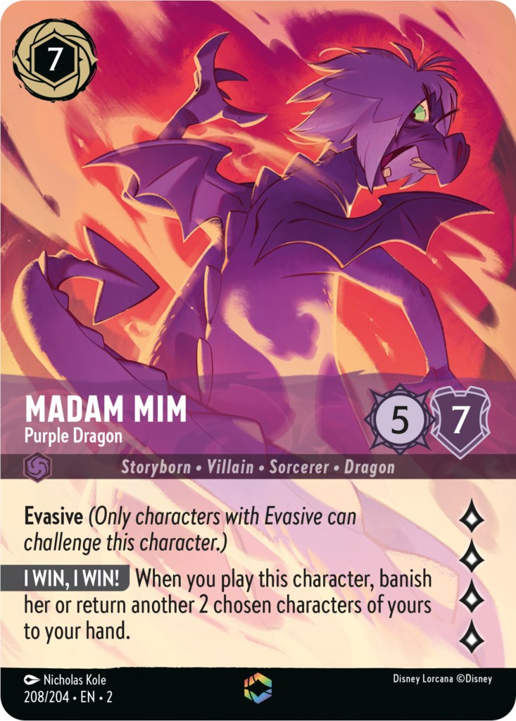 Madam Mim - Purple Dragon (Enchanted) (208/204) [Rise of the Floodborn] | Webway Games
