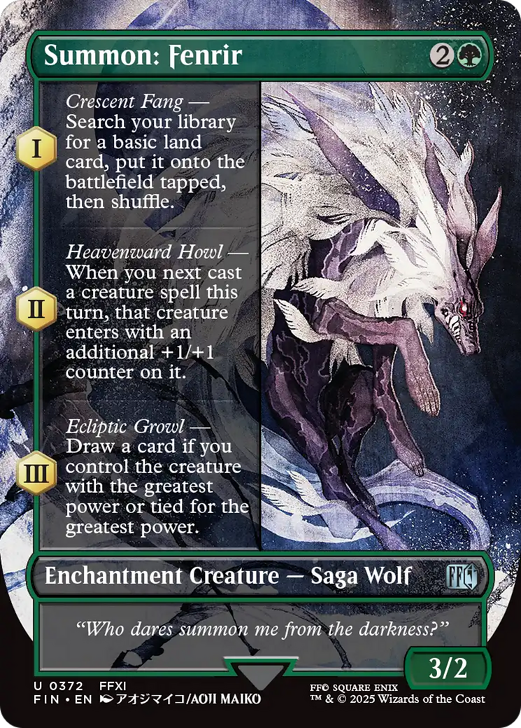 Summon: Fenrir (Borderless) [FINAL FANTASY] | Webway Games
