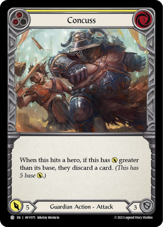 Concuss (Yellow) [HVY075] (Heavy Hitters)  Rainbow Foil | Webway Games