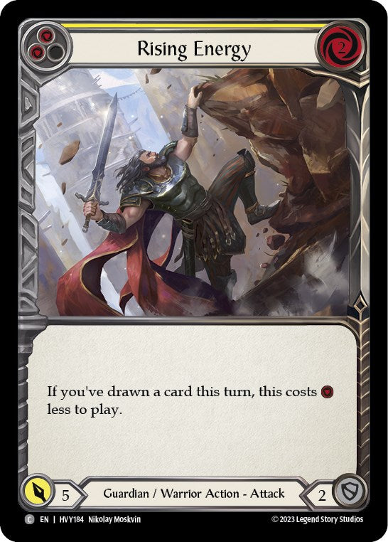 Rising Energy (Yellow) [HVY184] (Heavy Hitters)  Rainbow Foil | Webway Games
