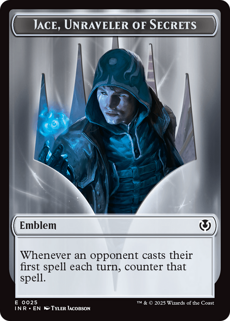 Human Wizard // Emblem - Jace, Unraveler of Secrets Double-Sided Token [Innistrad Remastered Tokens] | Webway Games