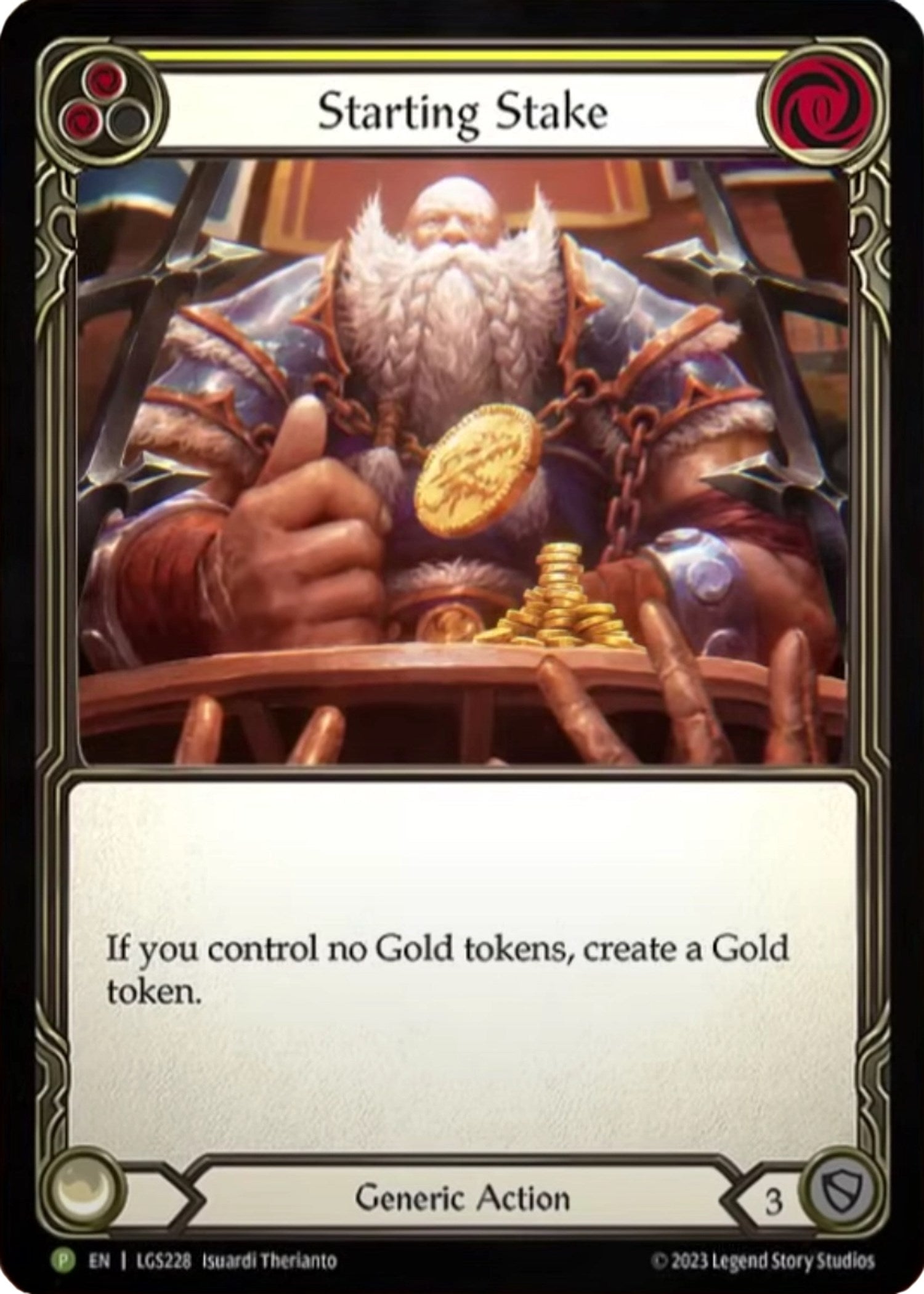 Starting Stake (Yellow) (Cold Foil) [LGS228] (Promo)  Cold Foil | Webway Games