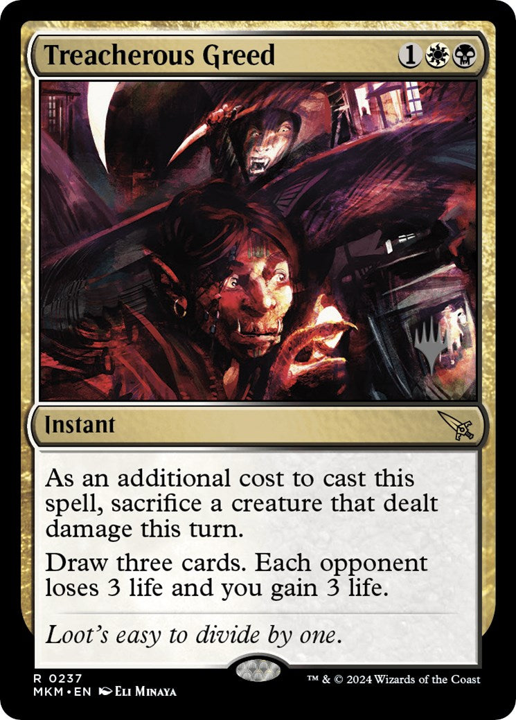 Treacherous Greed (Promo Pack) [Murders at Karlov Manor Promos] | Webway Games