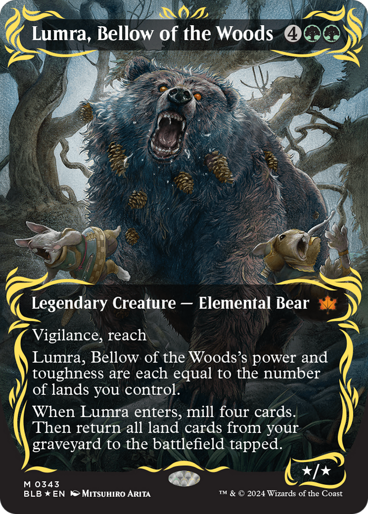 Lumra, Bellow of the Woods (Borderless) (Raised Foil) [Bloomburrow] | Webway Games