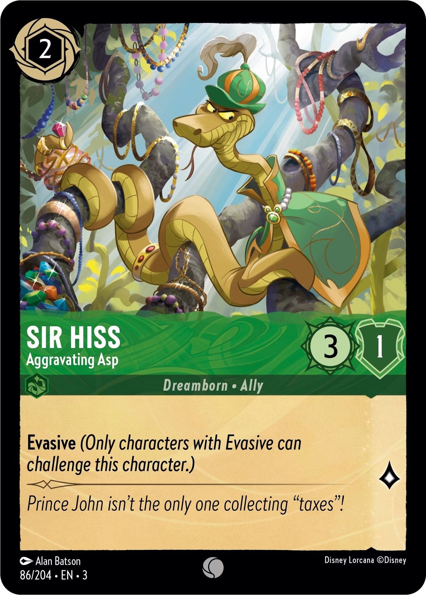 Sir Hiss - Aggravating Asp (86/204) [Into the Inklands] | Webway Games