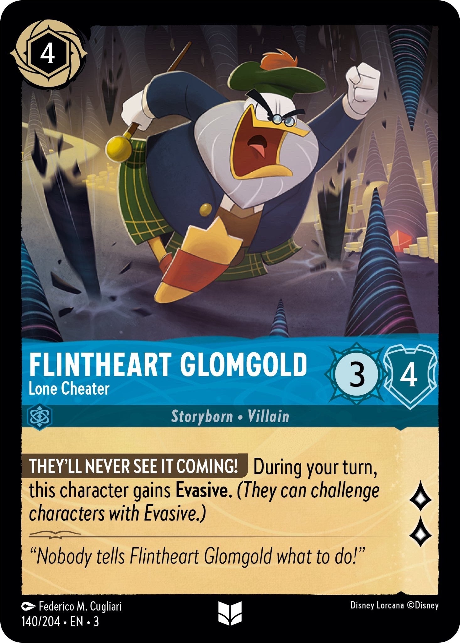 Flintheart Glomgold - Lone Cheater (140/204) [Into the Inklands] | Webway Games