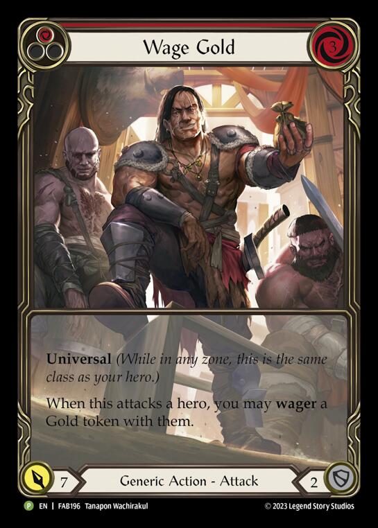 Wage Gold (Red) [FAB196] (Promo)  Rainbow Foil | Webway Games