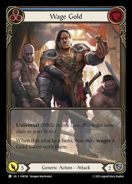 Wage Gold (Blue) [FAB198] (Promo)  Rainbow Foil | Webway Games