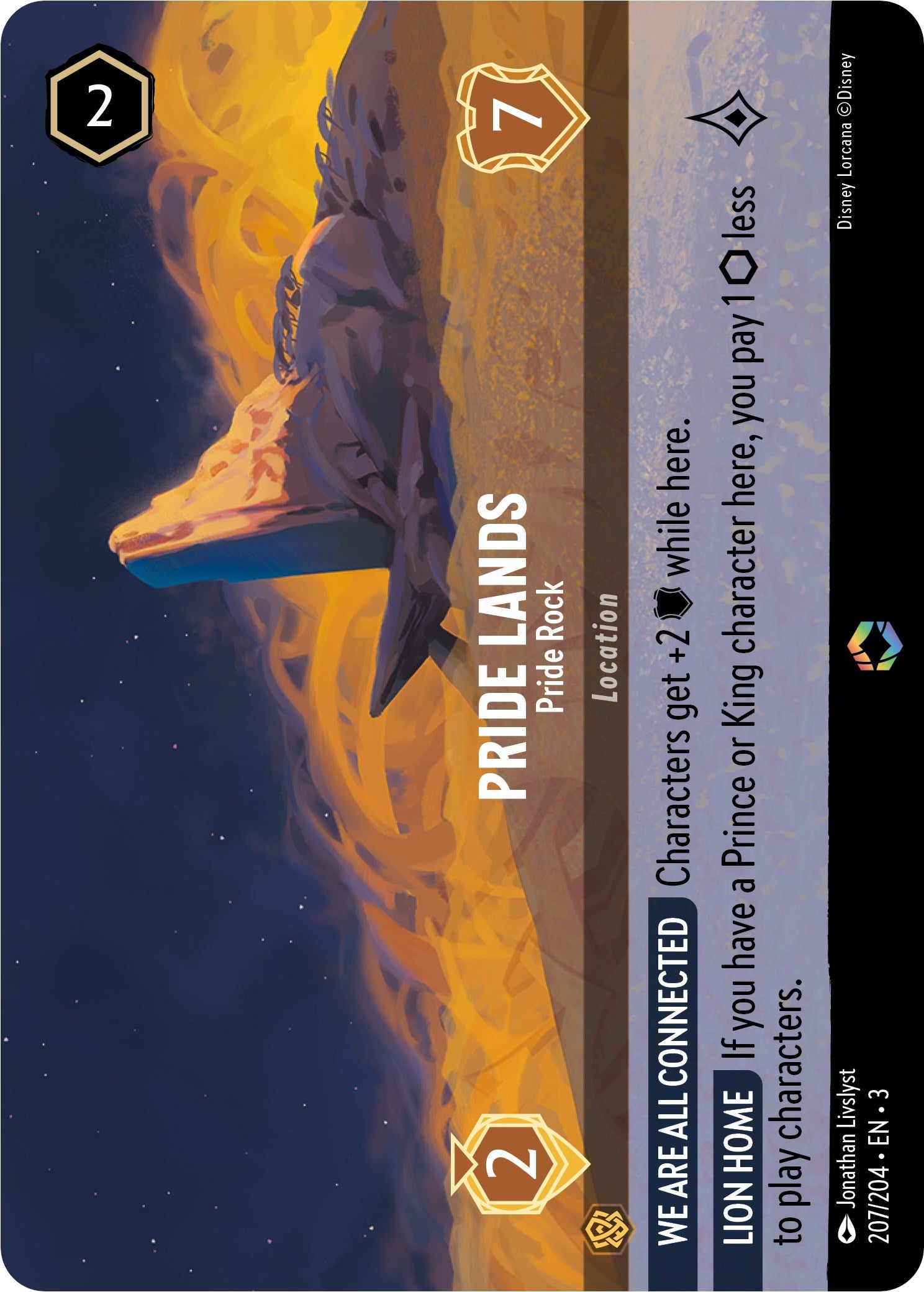 Pride Lands - Pride Rock (Alternate Art) (207/204) [Into the Inklands] | Webway Games