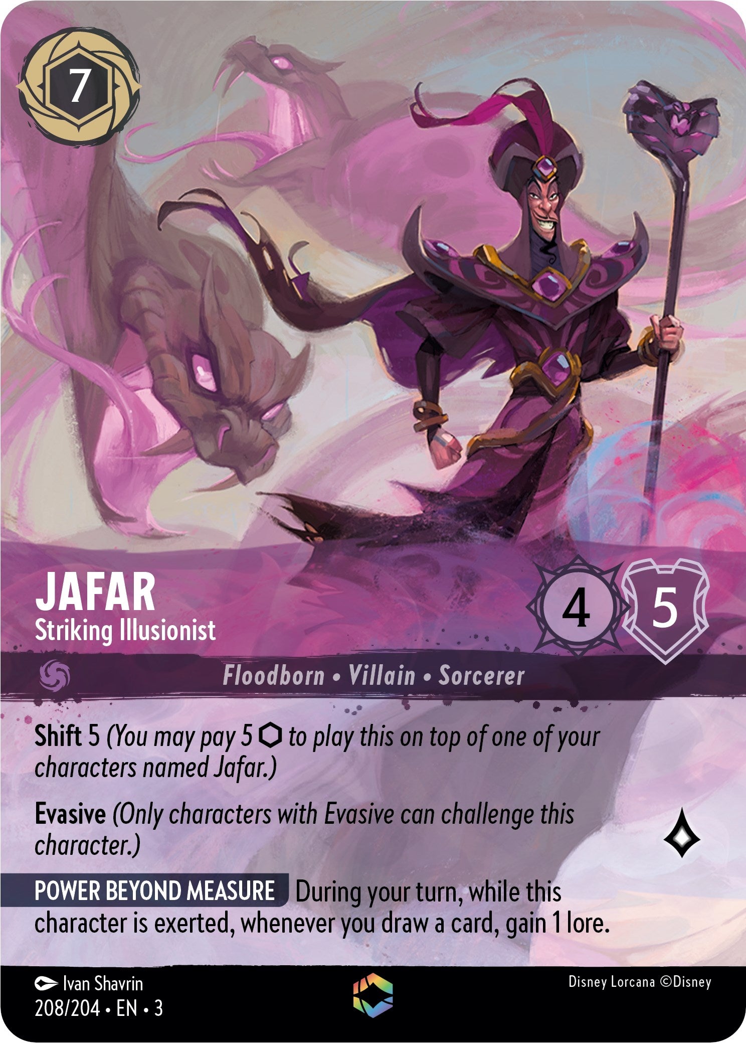 Jafar - Striking Illusionist (Alternate Art) (208/204) [Into the Inklands] | Webway Games