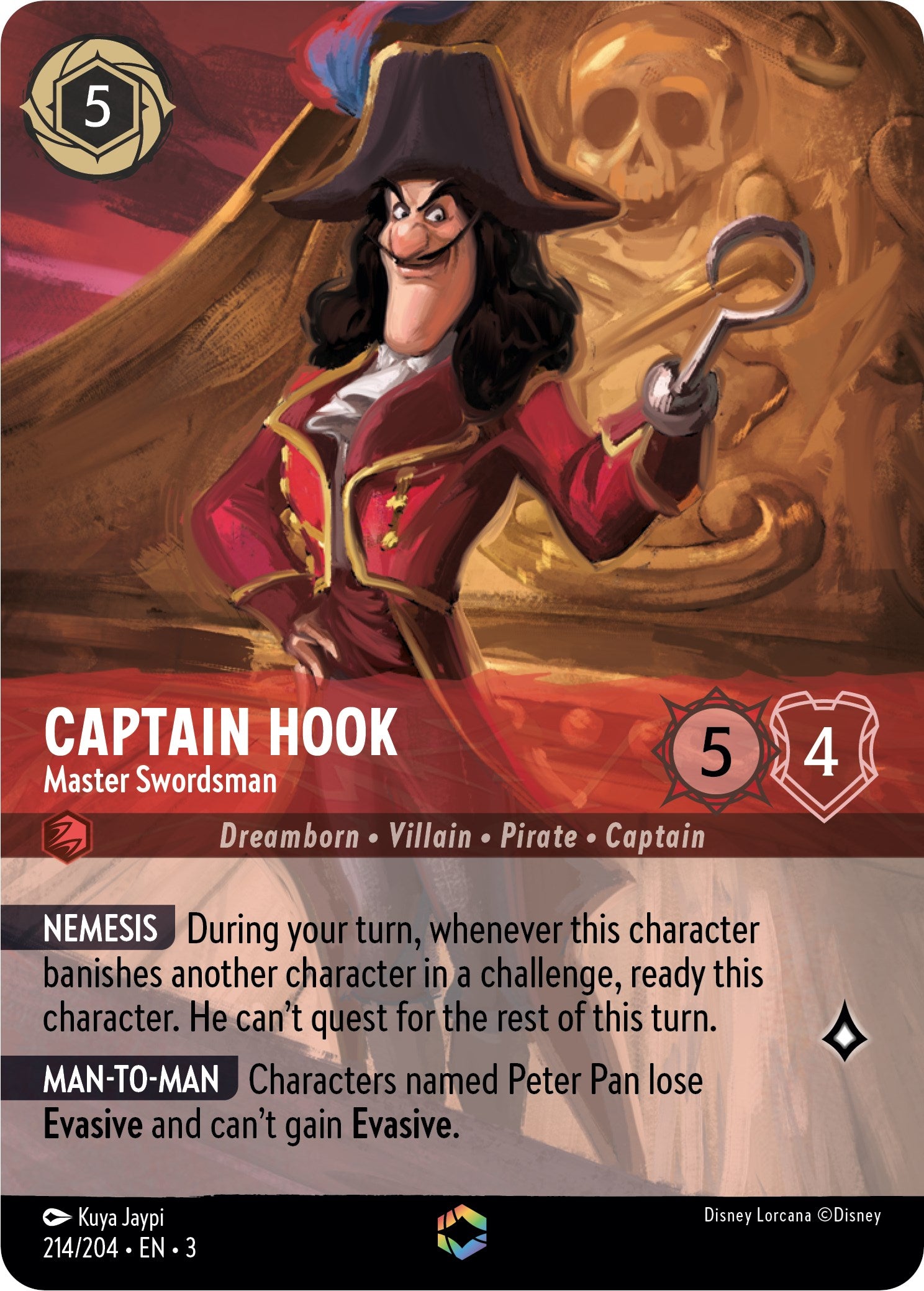 Captain Hook - Master Swordsman (Alternate Art) (214/204) [Into the Inklands] | Webway Games