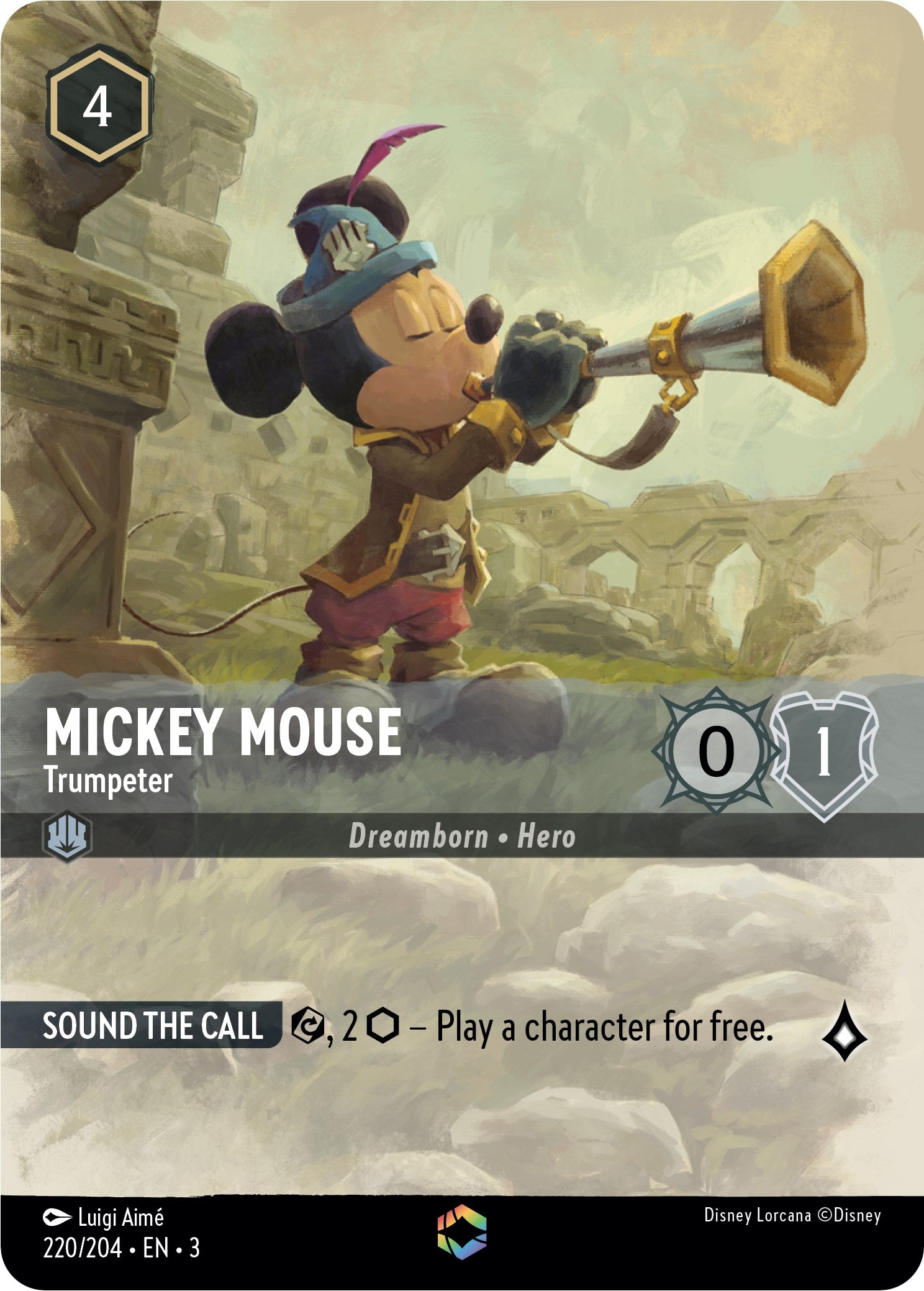 Mickey Mouse -Trumpeter (Alternate Art) (220/204) [Into the Inklands] | Webway Games