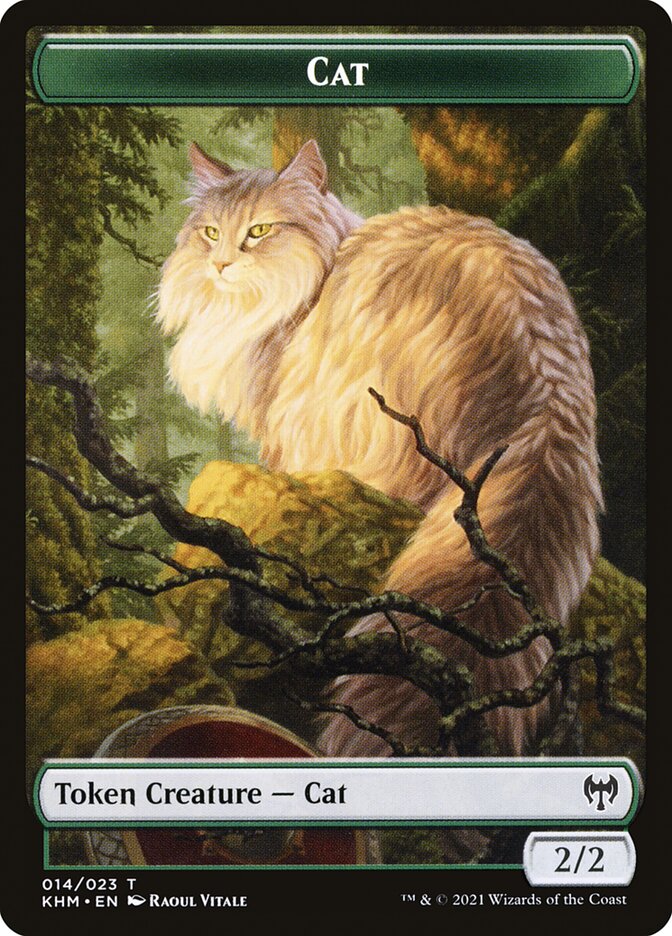Human Warrior // Cat Double-Sided Token [Kaldheim Tokens] | Webway Games