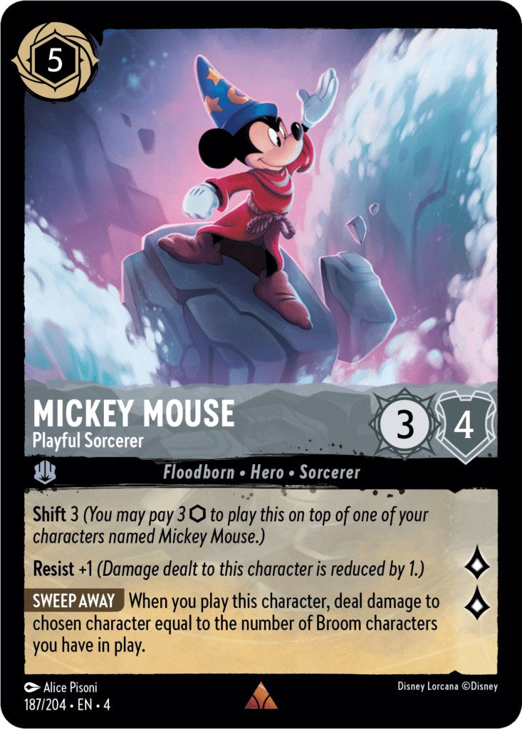 Mickey Mouse - Playful Sorcerer (187/204) (187/204) [Ursula's Return] | Webway Games