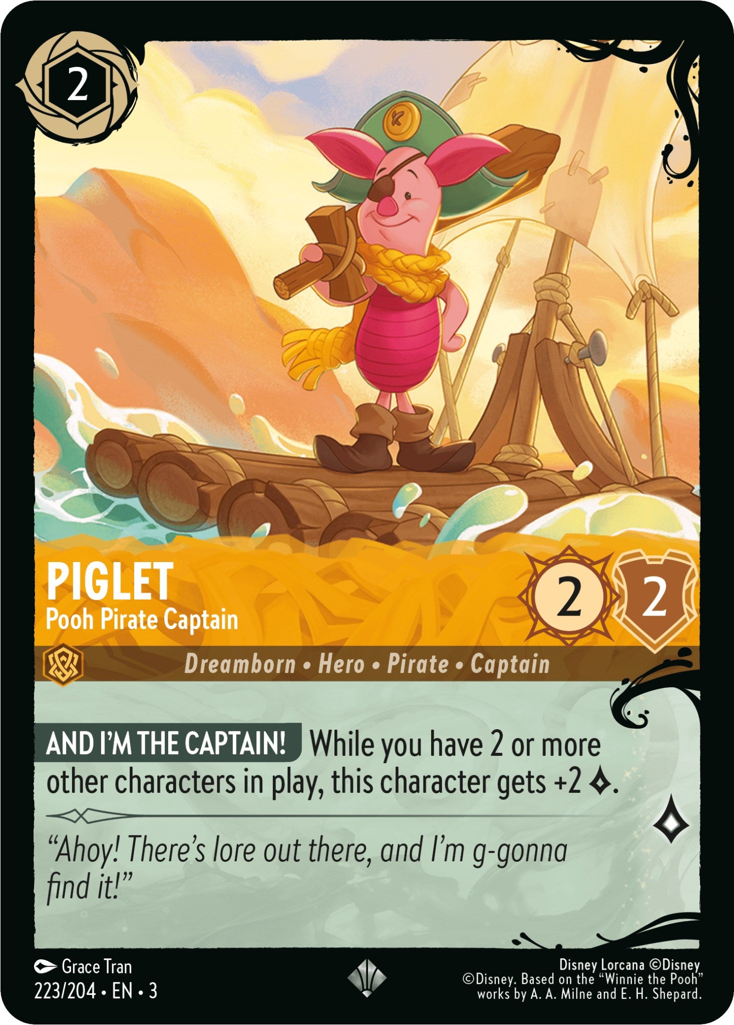 Piglet - Pooh Pirate Captain (223/204) [Ursula's Return] | Webway Games