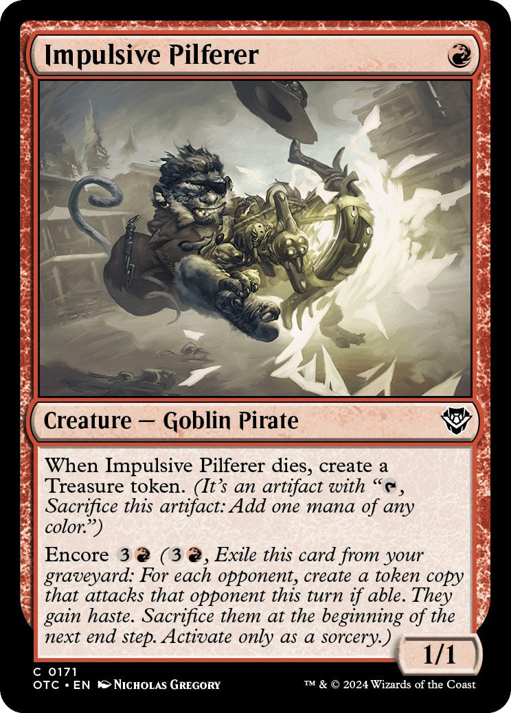 Impulsive Pilferer [Outlaws of Thunder Junction Commander] | Webway Games