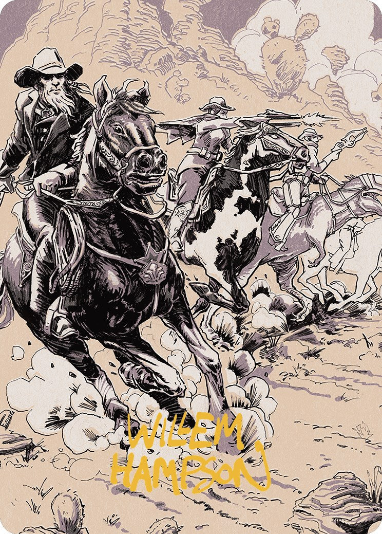 Overwhelming Forces Art Card (Gold-Stamped Signature) [Outlaws of Thunder Junction Art Series] | Webway Games